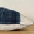 Vintage vertical indigo blue and white batik style pillow, with zipper closure. Back is in a natural antique French linen....