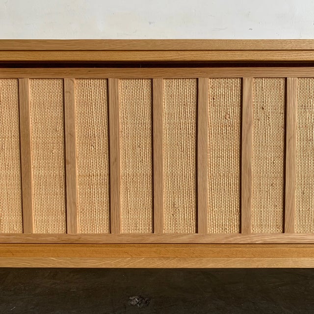 Wood White Oak and Cane Credenza Three Panels For Sale - Image 7 of 17