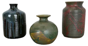 Ceramic Studio Pottery Vases from Elmar & Elke Kubicek, Germany, 1970s, Set of 3