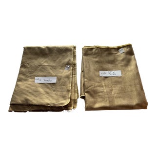 Heavyweight Striped Fabric With Gold Tone Shimmer For Sale