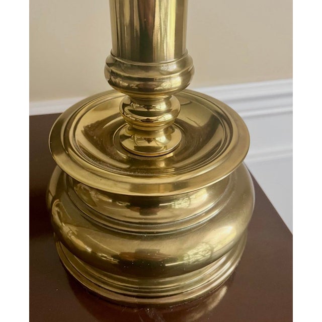 1990s Vintage Candlestick Stiffel Lamps End Table Sideboard Desk - a Pair For Sale - Image 5 of 6