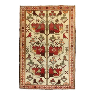 Vintage Zabihi Collection Persian Pictorial Rug - 3' x 4'1" For Sale