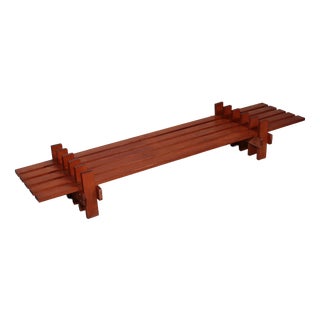Italian Modern Teak Bench, 1960s For Sale