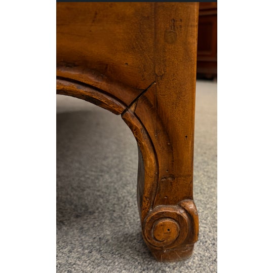 Wood Early 20th Century French Louis XV Style Bombé Cherry Commode, Bronze Hardware, Circa 1920 For Sale - Image 7 of 12