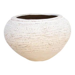 Antique African Terracotta White Nupe Pot