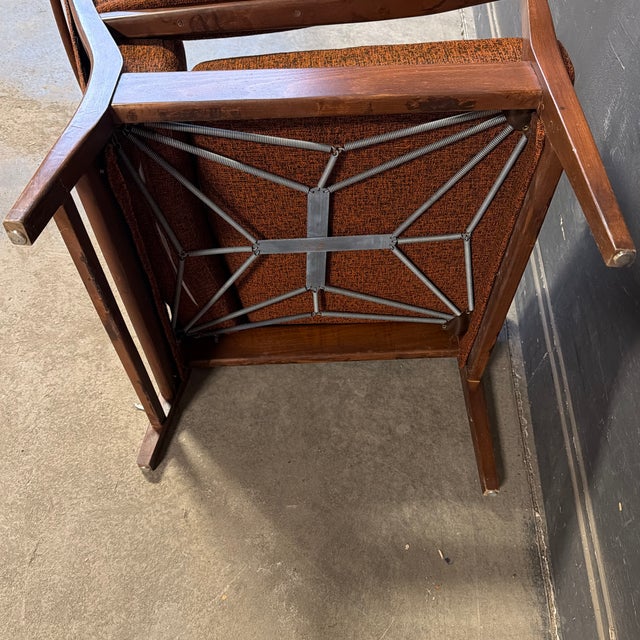 Mid 20th Century Rust Colored Danish-Style Lounge Chair For Sale - Image 11 of 12