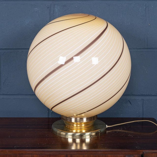 1980s Vintage 20th Century Italian Hand Blown Glass Table Lamp, Murano, 1980 For Sale - Image 5 of 18