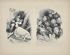 Tony Johannot, Brugnot Et Tamisier, Original Woodcut, 19th-Century