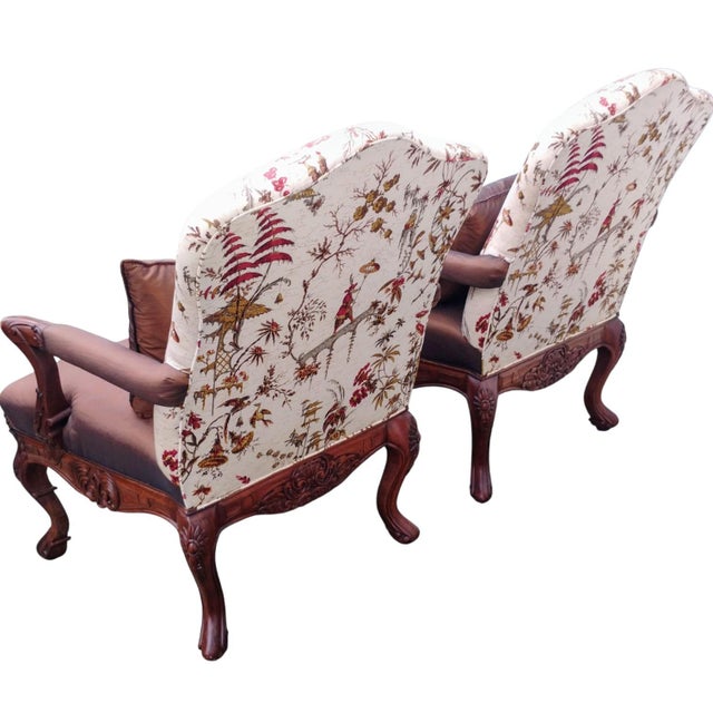 2010s Timeless Elegance: Pair of Rare Vintage Lillian August Statement Armchairs For Sale - Image 5 of 12