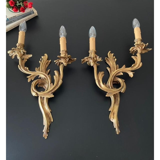 Bronze Sconces, 1930s, Set of 2 For Sale - Image 3 of 11