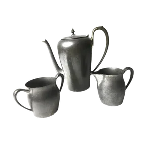Vintage Solid Pewter Coffee / Tea Set - Set of 3