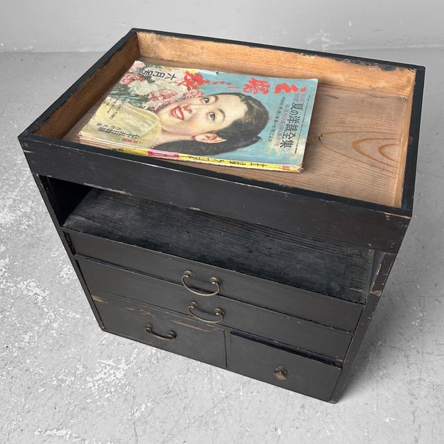 Black Small Meiji Tansu Storage Cabinet, Japan, 1890s For Sale - Image 8 of 14