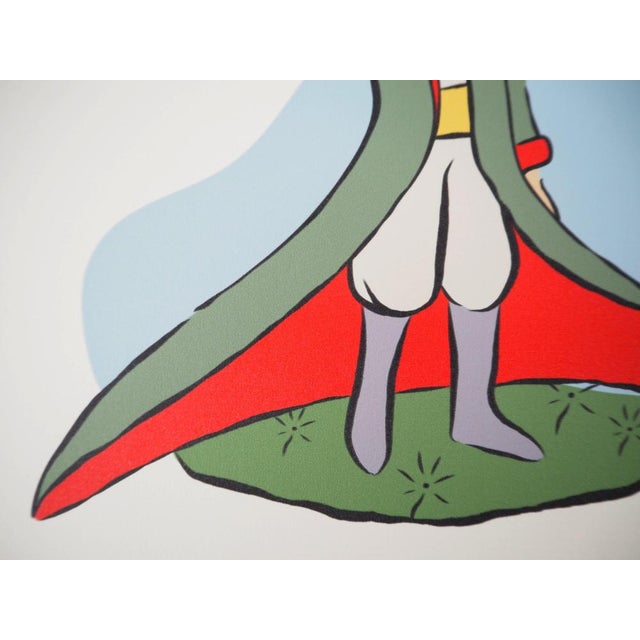 Antoine De Saint-Exupery, Le Petit Prince et l'oiseau, Lithograph For Sale - Image 4 of 6