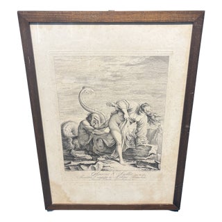 Hamlet Winstanley, Depicting the Myth of Glaucus and Scylla, 1720s, Engraving For Sale