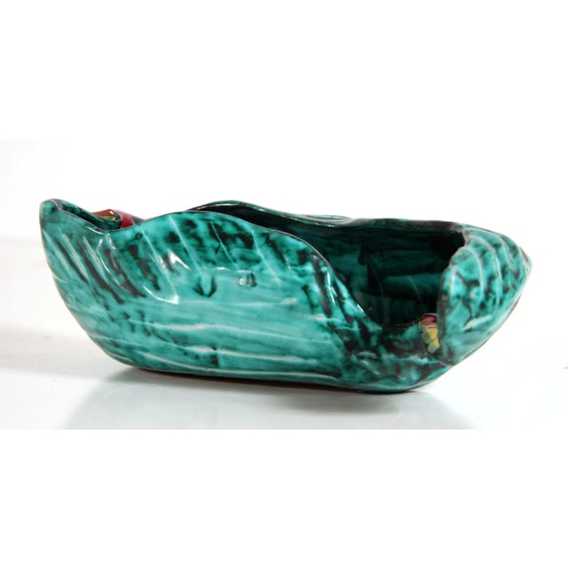 Bitossi Mid Century Modern Italian Majolica Ceramic Parrot Dish / Bowl For Sale - Image 4 of 7