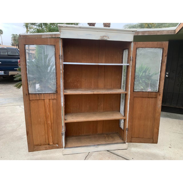 Antique Primitive Screened Pie Safe Painted Jelly Cupboard For Sale - Image 4 of 17