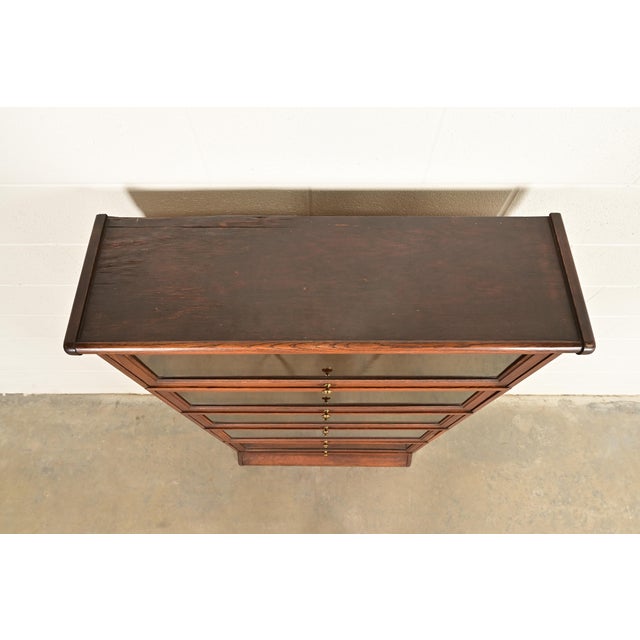 Brown Antique Mission Oak Arts & Crafts Viking Five-Stack Barrister Bookcase, Circa 1900 For Sale - Image 8 of 12