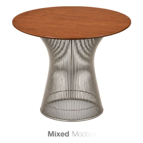 1960s Warren Platner for Knoll Walnut 24” Round End Table For Sale