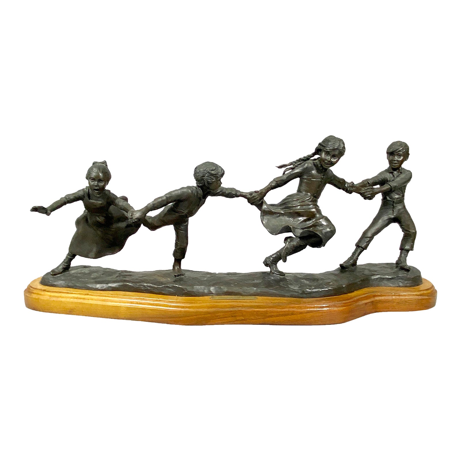 Jo Saylors Bronze Sculpture Crack the Whip Chairish