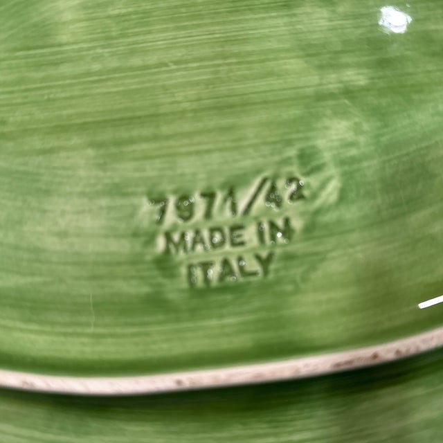 Ceramic Mid 20th Century Italian Green Leaf Oval Platter For Sale - Image 7 of 9