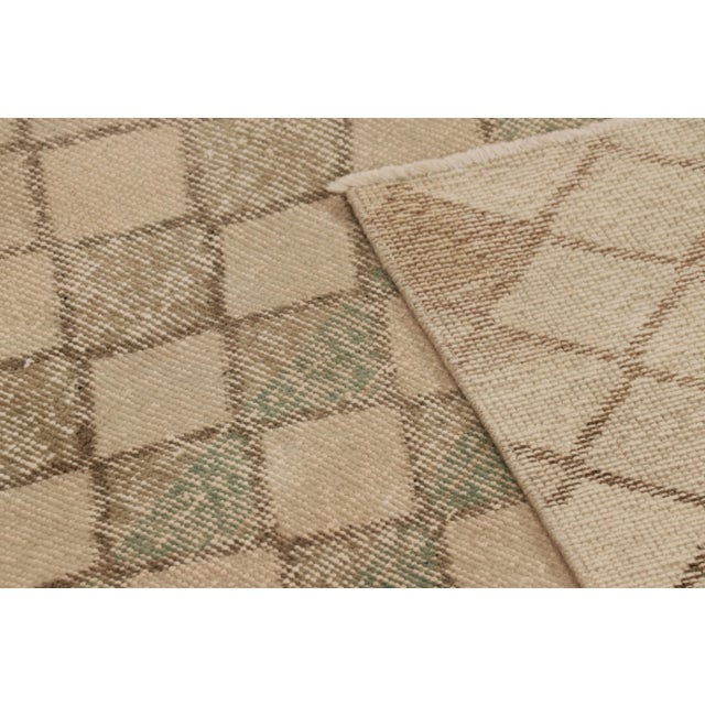 Textile Vintage Turkish Runner, Beige With Colorful Diamond Design - Rug & Kilim For Sale - Image 7 of 7