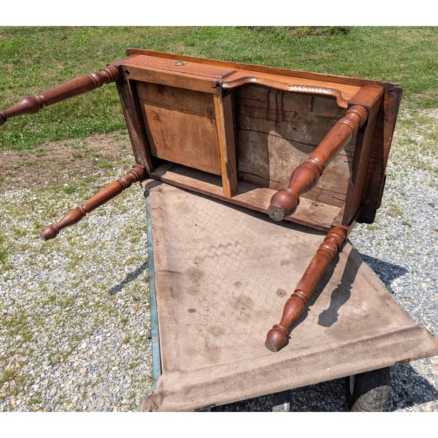 Antique Railroad Depot Desk With Spindle Gallery Cherry and Ash Wood 1900s For Sale - Image 13 of 17