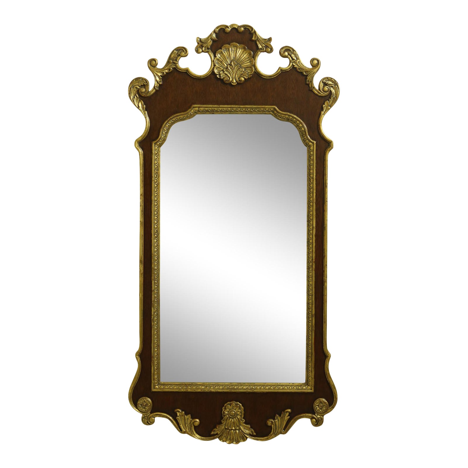 Ethan Allen Chippendale Style Wall Mirror W. Gold Gilt Trim Chairish