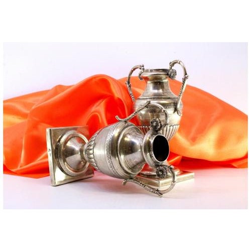 Silver Altar Jars with Reliefs and Gummed Applications, Set of 2 For Sale - Image 4 of 7