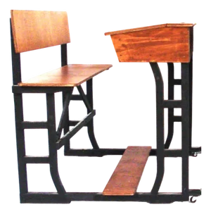 Large Wooden School Desk on Wheels with Desk Flap
