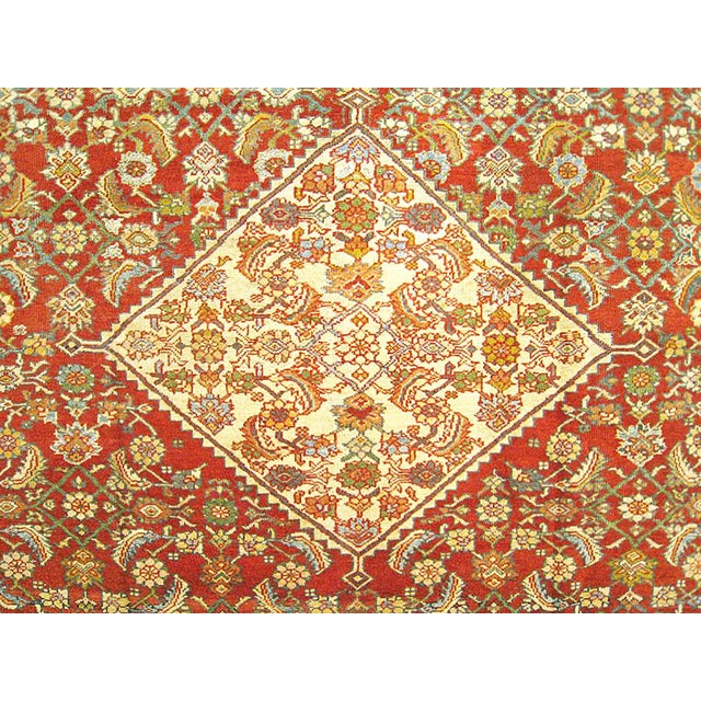 Antique Persian Sultanabad Oriental Carpet, Room Size, with Central Medallion For Sale - Image 4 of 5