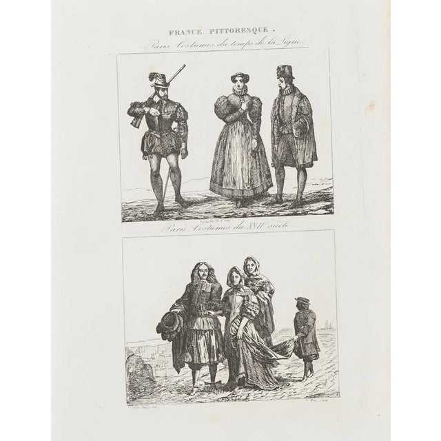 Paris Costume is an original lithograph artwork realized by an anonymous engraver of the 19th Century. Printed in series...