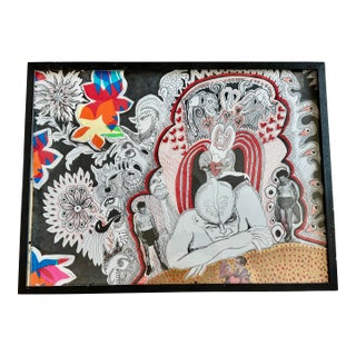Mix Media Framed Graffiti by Vanessa Garcia For Sale