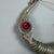 Metal Torchon Necklace in Silver with Nomad Ethnic Red Glass For Sale - Image 7 of 11