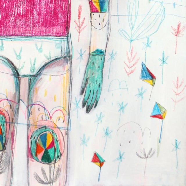 Flowers Colored Crystals and Awareness - Whimsical Figurative Original Artwork by Silvia Pavarini For Sale - Image 4 of 8