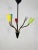 Colorful Mid-Century Brass 5-Arm Sputnik Chandelier, 1950s For Sale - Image 4 of 9
