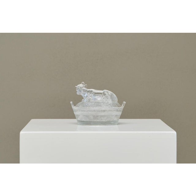 1940s Mid-20th Century Lidded Box with Cow in Glass, 1940s For Sale - Image 5 of 11