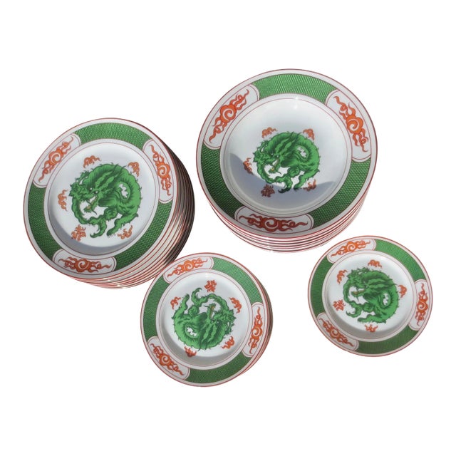 Fitz and Floyd Service Dragon Crest -Set of 36 Pieces For Sale
