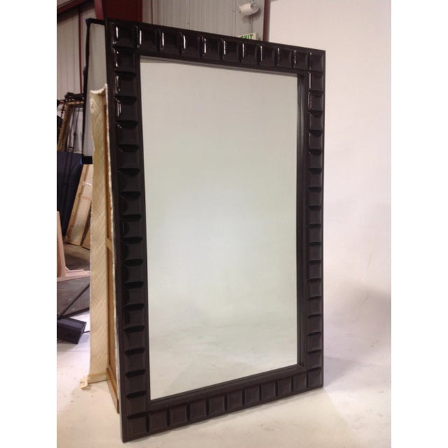 Modern Designer Wooden Mirror With Expresso Finish For Sale In San Diego - Image 6 of 6