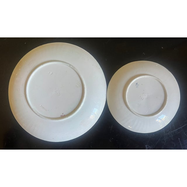 Wedgwood Argent Fan & Bird Majolica Plate Set of 2, C. 1878 For Sale - Image 9 of 9