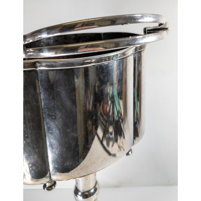Silver Mid-Century Modern Silverplate Tableside Champagne Wine or Ice Bucket For Sale - Image 8 of 14