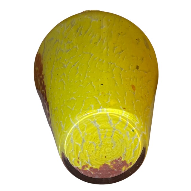 Vintage 14 In. Tall Murano Pink Yellow Spatter Confetti Vase For Sale - Image 17 of 18