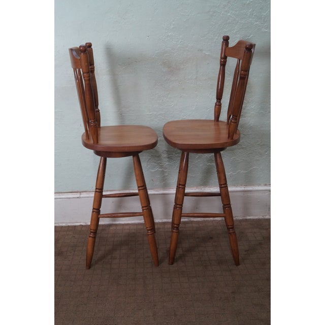 Maple Colonial Style Swivel Bar Stools Set of 3 Chairish