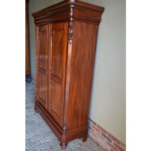 Brown Antique Mahogany Biedermeier Maids Cupboard For Sale - Image 8 of 10