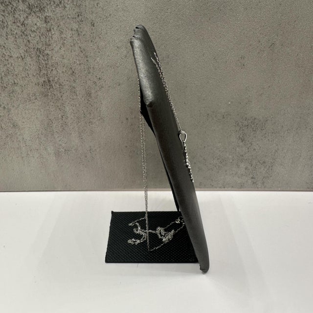 Contemporary Diamond Cross Necklace in 14kt White Gold – 0.07ctw, 18in, New For Sale - Image 3 of 5