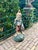 Vintage Concrete Garden Gnome with Weathered Polychrome Paint, 1950s For Sale - Image 12 of 13
