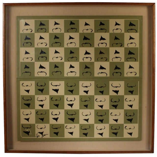 Green Chessboard "Homaage á Marcel Duchamp" with the L.H.O.O.Q. Mustache by Arman For Sale - Image 8 of 8