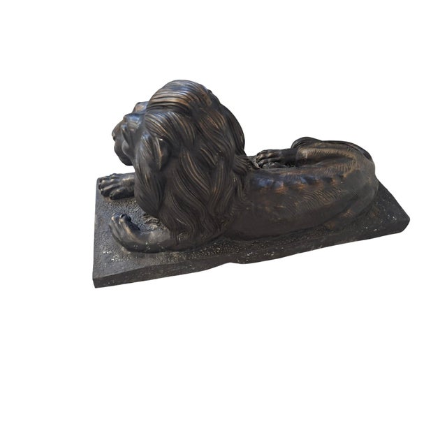 Monumental Bronze Lions, 1980, Set of 2 For Sale - Image 6 of 18