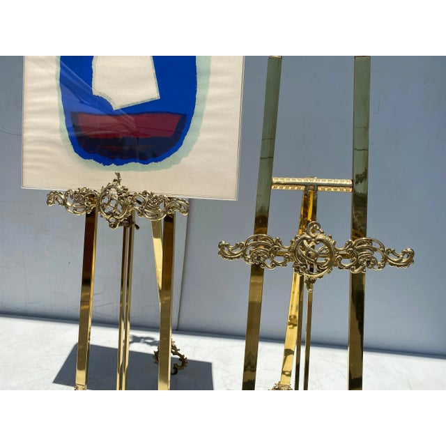 Rococo Style Brass Floor Easel For Sale - Image 11 of 12