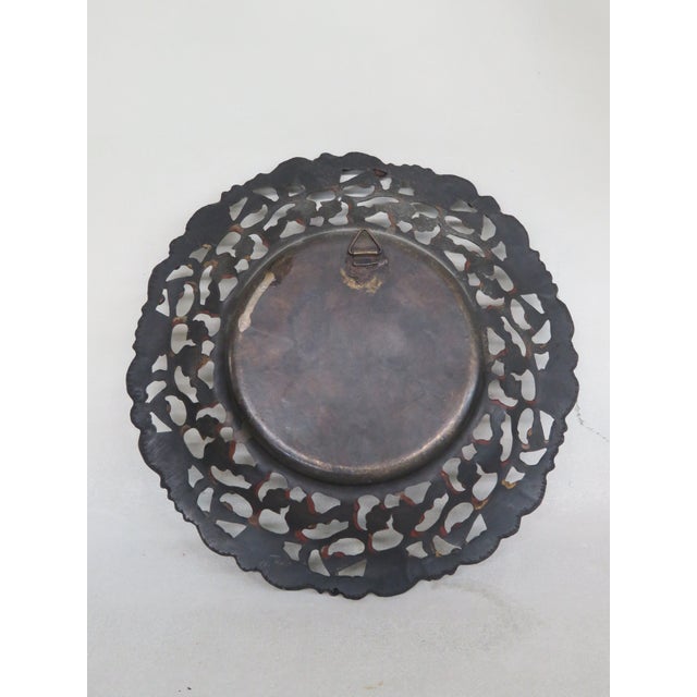 Traditional Egyptian Copper Brass Decorative Plate 4539b For Sale - Image 3 of 10