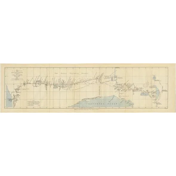 Paper Map of the 4000km Exploration of Ernest Giles from Beltena to Perth, 1875 For Sale - Image 7 of 7
